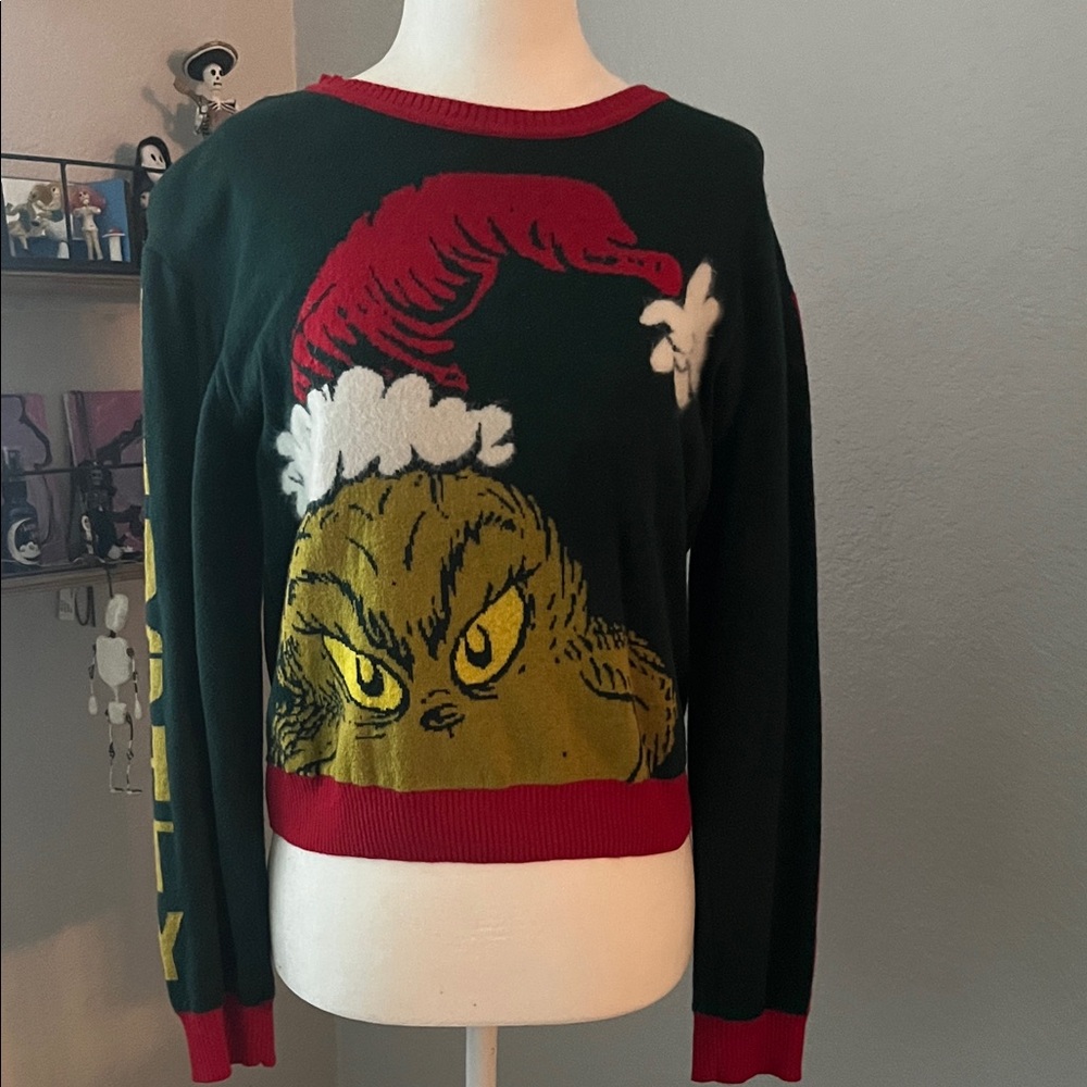Grinch Christmas Sweater - Black and Red